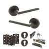 STATUS Alabama Door Handle Pack (Euro Lock Set - 3" CE Sashlock, 3" Fire Rated Hinges x3) - Urban Dark Bronze