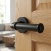 Complete Classic Door Handle Pack - Heavy Duty Latch - Matt Black - 64mm / 3-inch Hinges - JE-A20B-MB