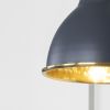 Hammered Brass Brindley Wall Light in Slate