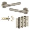 Complete Bari Door Handle Pack - Internal Doors - Satin Nickel - 76mm / 3-inch Hinges - JE-D3B-SN