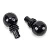 Black Hammered Ball Curtain Finial (pair)