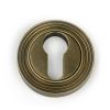 Burnished Brass Round Euro Escutcheon (Beehive)