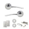 STATUS Arizona Door Handle Pack (3 Lever Lock Set - 2.5" CE Sashlock, 4" Slim Knuckle Hinges x2) - Polished Chrome