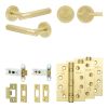 Complete Venice Door Handle Pack - Heavy Duty Tubular Bathroom (Plain Thumb Turn) - Satin Brass - 76mm / 4-inch Hinges - JE-F31A2-SB