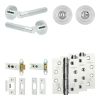 Complete Venice Door Handle Pack - Heavy Duty Tubular Bathroom (Standard Thumb Turn) - Polished Chrome - 76mm / 4-inch Hinges - JE-F31A3-PC