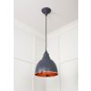 Hammered Copper Brindley Pendant in Slate