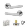 STATUS Carolina Door Handle Pack (Latch Set - 2.5" CE Latch, 4" Slim Knuckle Hinges x2) - Polished Chrome