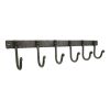 Iron coat hook plain 6 leg - Pewter