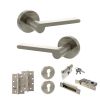Senza Pari Darrio Door Handle Pack (Euro Lock Set - 3" CE Sashlock, 4" Slim Knuckle Hinges x2) - Satin Nickel