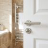 Complete Bari Door Handle Pack - Heavy Duty Tubular Bathroom (Standard Thumb Turn) - Satin Nickel - 76mm / 3-inch Hinges - JE-D31B3-SN