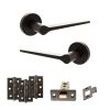 Senza Pari Laviano Door Handle Pack (Latch Set - 2.5" CE Latch, 3" Fire Rated Hinges x3) - Urban Dark Bronze