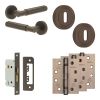 Complete Bloom Door Handle Pack - Sashlock - Dark Bronze - 65mm / 4-inch Hinges - JE-B7A8-DB