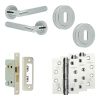 Complete Bari Door Handle Pack - Sashlock - Polished Chrome - 65mm / 4-inch Hinges - JE-D7A8-PC