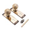 Beehive Knob on Backplate Lock Aged Brass