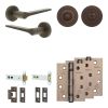 Complete Gio Door Handle Pack - Heavy Duty Tubular Bathroom (Standard Thumb Turn) - Dark Bronze - 102mm / 4-inch Hinges - JE-E32A3-DB