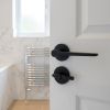 Complete Gio Door Handle Pack - Heavy Duty Tubular Bathroom (Plain Thumb Turn) - Matt Black - 76mm / 3-inch Hinges - JE-E31B2-MB