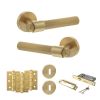 Senza Pari Andretta Door Handle Pack (3 Lever Lock Set - 2.5" CE Sashlock, 3" Fire Rated Hinges x3) - Satin Brass