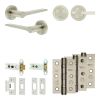 Complete Gio Door Handle Pack - Heavy Duty Tubular Bathroom (Plain Thumb Turn) - Satin Nickel - 76mm / 3-inch Hinges - JE-E31B2-SN