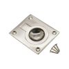 Ring Pull Square Flush Polished Nickel