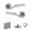 STATUS Hawaii Door Handle Pack (Latch Set - 2.5" CE Latch, 4" Slim Knuckle Hinges x2) - Satin Chrome/Polished Chrome