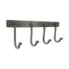 Iron Coat hook Twisted 4 leg - Pewter