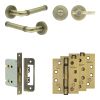 Complete Midtown Door Handle Pack - Bathroom - Antique Brass - By Frelan Hardware - JE-G6A2-AB