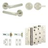 Complete Venice Door Handle Pack - Heavy Duty Tubular Bathroom (Plain Thumb Turn) - Satin Nickel - 102mm / 4-inch Hinges - JE-F32A2-SN
