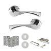STATUS Colorado Door Handle Pack (3 Lever Lock Set - 3" CE Sashlock, 3" Fire Rated Hinges x3) - Polished Chrome