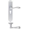 Zoo Hardware Arundel Lever Euro Lock (47.5mm c/c) Furniture - Long Plate 245 x 42mm - Satin Chrome