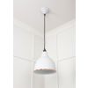 White Gloss Brindley Pendant in Flock