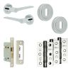 Complete Gio Door Handle Pack - Sashlock - Polished Chrome - 65mm / 3-inch Hinges - JE-E7B8-PC