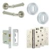 Complete Classic Door Handle Pack - Sashlock - Satin Nickel - 76mm / 4-inch Hinges - JE-A8A8-SN