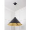 Hammered Brass Hockley Pendant in Elan Black