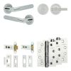 Complete Bari Door Handle Pack - Heavy Duty Tubular Bathroom (Knurled Thumb Turn) - Polished Chrome - 76mm / 4-inch Hinges - JE-D31A1-PC