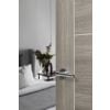 Mediterranean Santorini Lever Door Handle on Round Rose - Satin Chrome/Polished Chrome