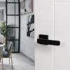 Oro & Oro Galassia Lever Door Handle on Square Rose - Matt Black (Pair)