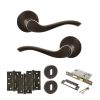 Old English Warwick Door Handle Pack (3 Lever Lock Set - 2.5" CE Sashlock, 4" Fire Rated Hinges x3) - Urban Dark Bronze