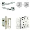 Complete Midtown Door Handle Pack - Bathroom Lock (Standard Thumb Turn) - Polished Chrome - 76mm / 4-inch Hinges - JE-G6A3-PC