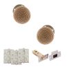 Old English Bridlington Door Knob Pack (Latch Set - 3" HD Latch, 4" Fire Rated Hinges x3) - Satin Nickel