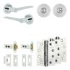 Complete Gio Door Handle Pack - Heavy Duty Tubular Bathroom (Standard Thumb Turn) - Polished Chrome - 76mm / 4-inch Hinges - JE-E31A3-PC