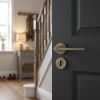 Complete Gio Door Handle Pack - Sashlock - Antique Brass - 65mm / 3-inch Hinges - JE-E7B8-AB