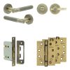 Complete Venice Door Handle Pack - Bathroom - Antique Brass - By Frelan Hardware - JE-F6A2-AB