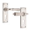 Regency Lever on Backplate Euro Polished Nickel
