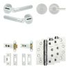 Complete Venice Door Handle Pack - Heavy Duty Tubular Bathroom (Plain Thumb Turn) - Polished Chrome - 76mm / 4-inch Hinges - JE-F31A2-PC