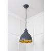 Smooth Brass Brindley Pendant in Slate