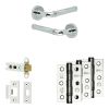 Complete Midtown Door Handle Pack - Heavy Duty Latch - Polished Chrome - 76mm / 3-inch Hinges - JE-G21B-PC