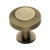 Heritage Brass Cabinet Knob Ridge Design with Rose 38mm Antique Brass finishUK Registered Design Number 6194410