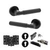 Senza Pari Rosarno Door Handle Pack (Euro Lock Set - 2.5" CE Sashlock, 3" Fire Rated Hinges x3) - Matt Black