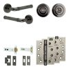 Complete Midtown Door Handle Pack - Heavy Duty Tubular Bathroom (Standard Thumb Turn) - Black Nickel - 102mm / 4-inch Hinges - JE-G32A3-BN