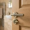 Complete Bari Door Handle Pack - Bathroom Lock (Plain Thumb Turn) - Antique Brass - 65mm / 4-inch Hinges - JE-D5A2-AB
